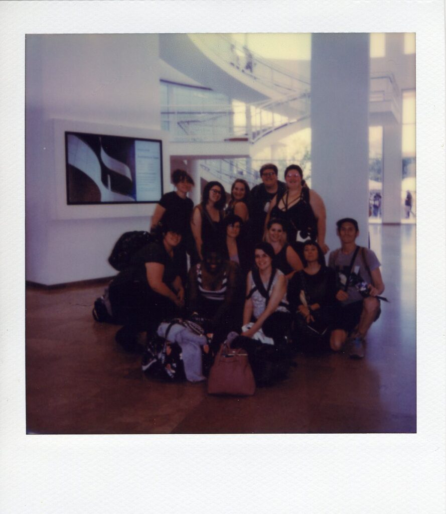 Polaroid of Art History Students at the Getty Museum