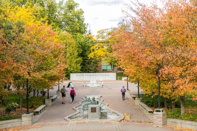Fall exterior shot of the EWU sign