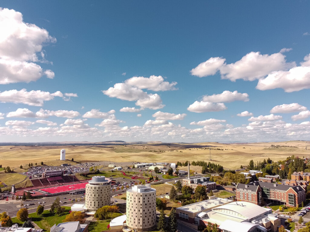 A panoramic view of the Eastern Washington University campus.