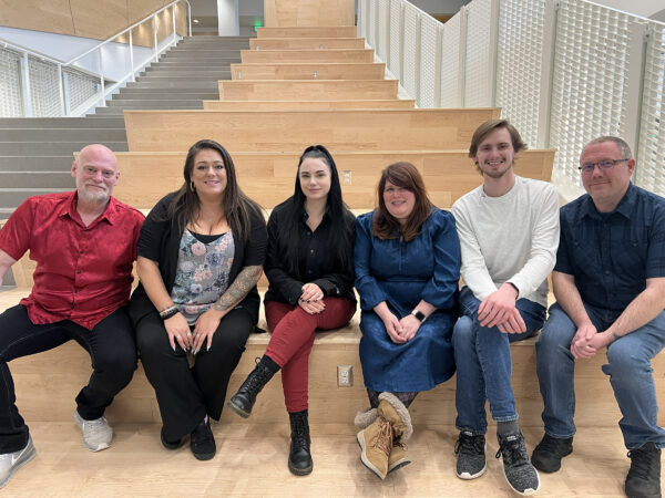 Social work faculty and interns at Spokane's Central Library.