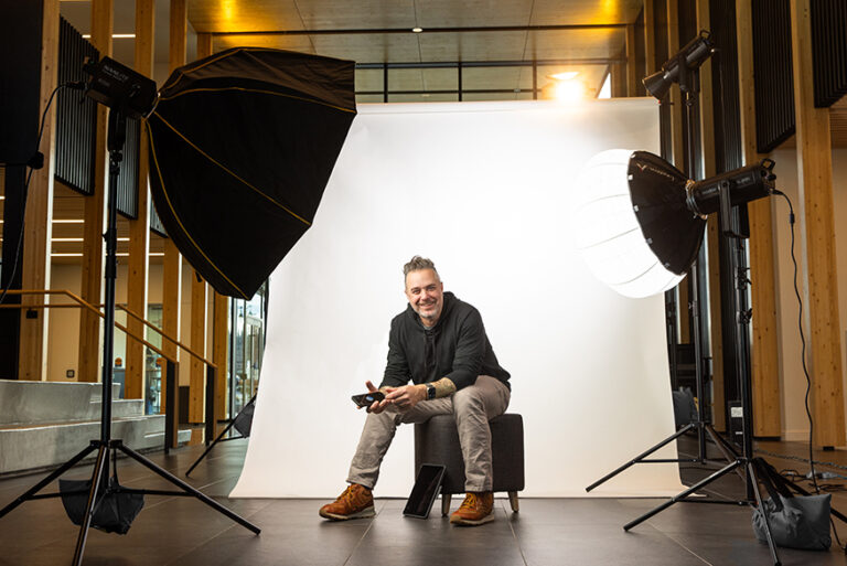 EWU professor Travis Masingale at a photo shoot in Spokane.