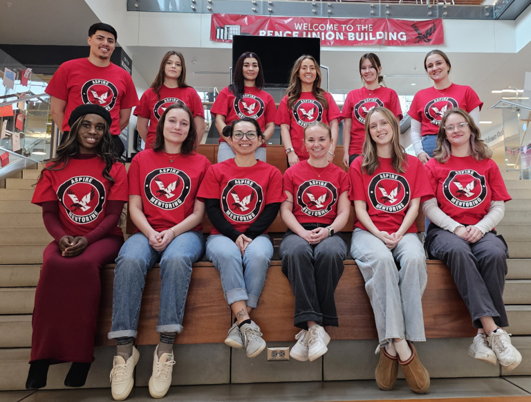 Photo of students participating in Aspire wearing their special shirts.